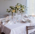 Lniane serwetki materiałowe na stół białe 45x45 Sunshine White, 4-pak - Himla