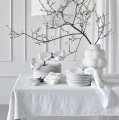 Lniane serwetki materiałowe na stół białe 45x45 Sunshine White, 4-pak - Himla
