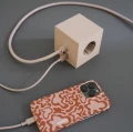 Power cube with usb Square 1 Old Pink - Avolt