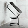Stool with braided leather seat Soho - Muubs