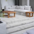 Stolik drewniany Natural 50x50 z odzyskiwanego teaku - Bazar Bizar