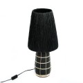 Lampa stołowa z trawy morskiej i terakoty Naxos Black - Bazar Bizar
