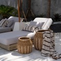 Woven basket Luziru M rattan and banana leaves - Bazar Bizar