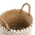 Kosz boho Crossed Macrame L z trawy morskiej - Bazar Bizar