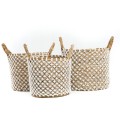 Kosz boho Crossed Macrame M z trawy morskiej - Bazar Bizar
