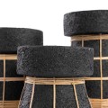 Świecznik ozdobny Serene M terakota i rattan - Bazar Bizar