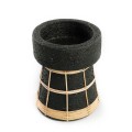 Decorative candle holder Serene M terracotta and rattan - Bazar Bizar