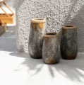 Decorative vase Sneaky Grey M terracotta raffia - Bazar Bizar