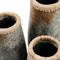 Decorative vase Sneaky Grey L terracotta raffia - Bazar Bizar