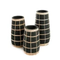 Vase Cutie Black L terracotta and rattan - Bazar Bizar