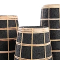 Wazon Cutie Black M terakota i rattan - Bazar Bizar