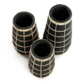 Wazon Cutie Black M terakota i rattan - Bazar Bizar