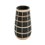 Wazon Cutie Black M terakota i rattan - Bazar Bizar