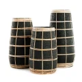 Wazon Cutie Black S terakota i rattan - Bazar Bizar