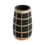 Wazon Cutie Black S terakota i rattan - Bazar Bizar