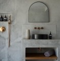 Wazon Cutie Concrete L terakota i rattan - Bazar Bizar