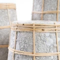 Wazon Cutie Concrete M terakota i rattan - Bazar Bizar