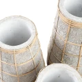 Wazon Cutie Concrete M terakota i rattan - Bazar Bizar