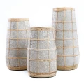 Wazon Cutie Concrete S terakota i rattan - Bazar Bizar