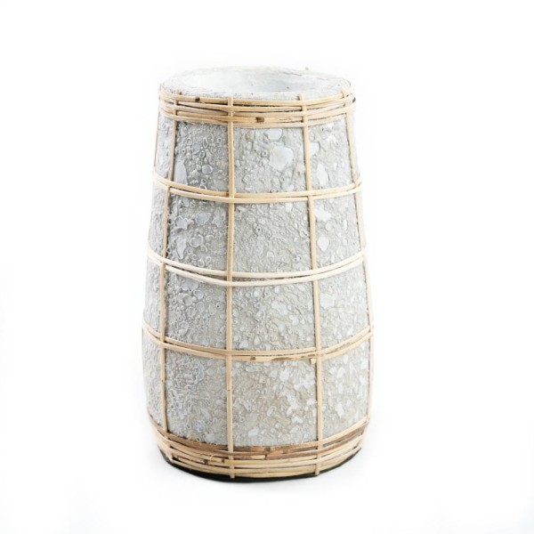 Wazon Cutie Concrete S terakota i rattan - Bazar Bizar