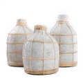 Terracotta vase with rattan Whoopy Concrete L - Bazar Bizar