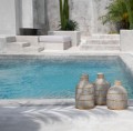 Terracotta vase with rattan Whoopy Concrete L - Bazar Bizar