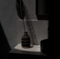 Vase Whoopy Black M terracotta with rattan - Bazar Bizar