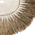 Dekoracja na ścianę z rafii i makramy Wall Deco White 60 - Bazar Bizar