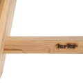 Upholstered stool from suar wood and leather - Bazar Bizar