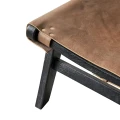 Modern lounge chair Philosophy mango wood and leather - Muubs
