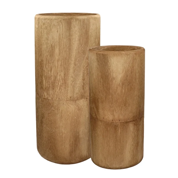 Large wooden floor vases Pure Rust, set of 2 - Pomax