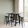 Wysoki stół na kozłach HT1-108 rama czarny dąb i blat Diamond Black  Andersen Furniture