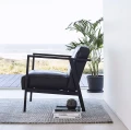 Fotel skórzany LC1 skóra naturalna czarna rama dąb czarny - Andersen Furniture