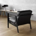 Fotel skórzany LC1 skóra naturalna czarna rama dąb czarny - Andersen Furniture