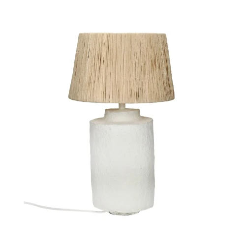 Lampa stołowa Felisa 42 biała z pulpy papierowej - Pomax