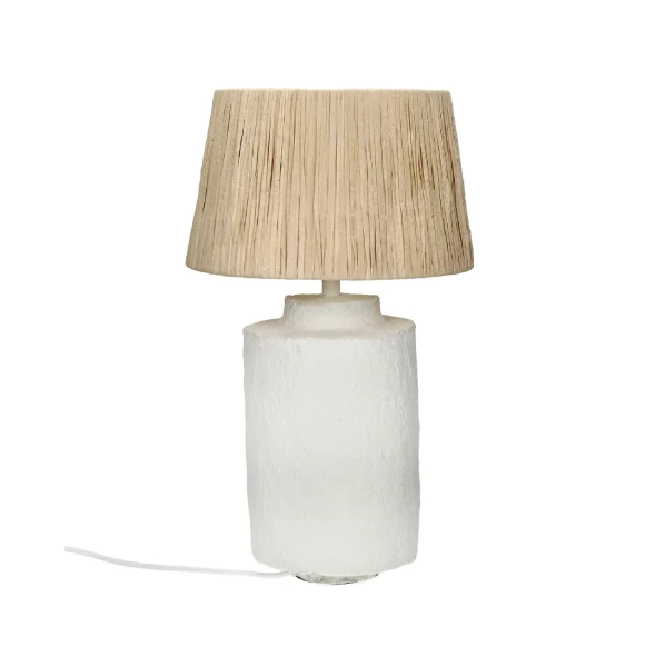 Lampa stołowa Felisa 42 biała z pulpy papierowej - Pomax