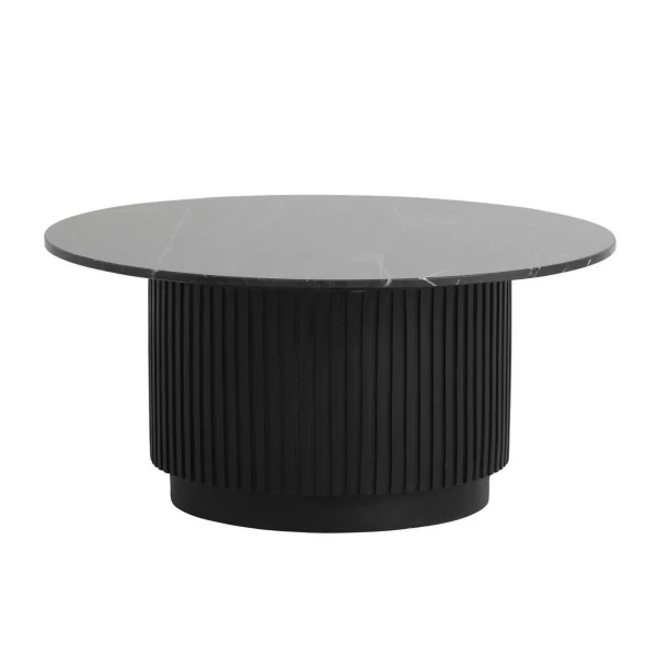 Stolik z marmurowym blatem Erie Black Ø90 - Nordal