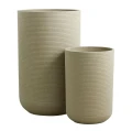 Donice z cementu Granito Creme, zestaw 2 szt - Nordal