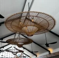 Duży designerski klosz do lampy wiszącej z rattanu Sky 150 BAZAR BIZAR