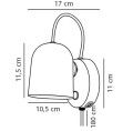 Szary kinkiet nowoczesny Angle z portem USB do ładowania - DFTP by Nordlux