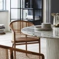 Krzesło do jadalni Mosso Light Brown, drewno teak i rattan - Nordal