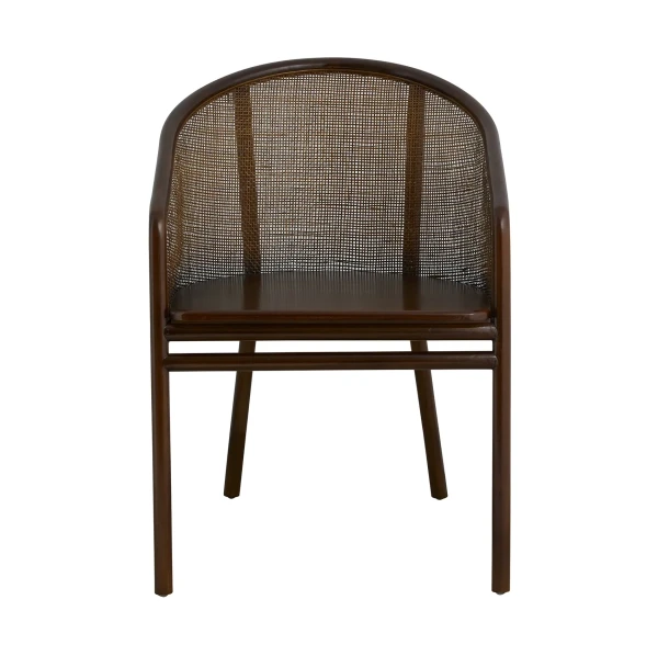 Krzesło do jadalni Mosso Dark Brown, drewno teak i rattan - Nordal