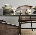 Krzesło do jadalni Mosso Dark Brown, drewno teak i rattan - Nordal