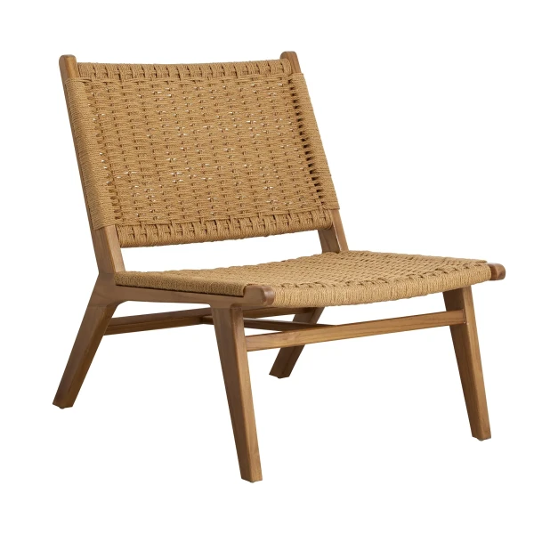 Fotel sznurkowy z drewnianą ramą Club Lounge, teak - Nordal