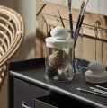 Pojemnik na żywność sypką Plum Low 1L, szklany z ceramiczną pokrywą - Nordal