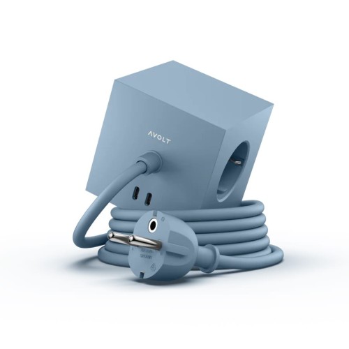 Avolt Square 1, Listwa zasilająca kostka z usb, Shark Blue niebieska - Avolt