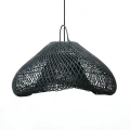 Czarny rattanowy abażur do lamp sufitowych wiszących Cloud M - Bazar Bizar