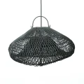 Czarny rattanowy abażur do lamp sufitowych wiszących Cloud M - Bazar Bizar