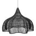 Czarny abażur rattanowy do lampy wiszącej Whipped XL - Bazar Bizar