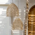 Ażurowy abażur rattanowy do lamp sufitowych Bala L, naturalny - Bazar Bizar